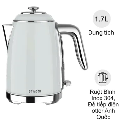 Ấm Đun Siêu Tốc Paveden PKT-1718GR 1.7 Lít