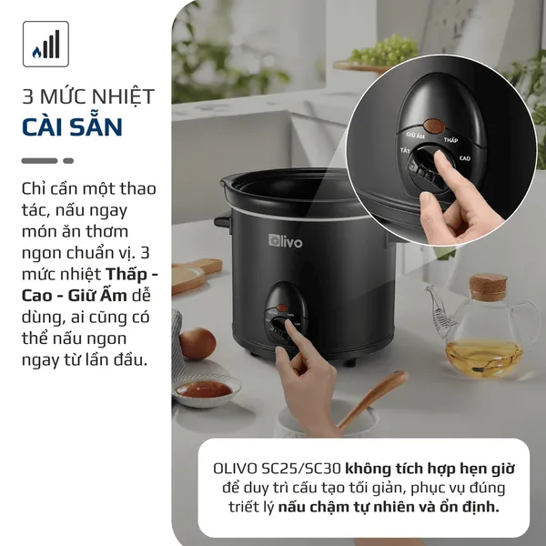Nồi Nấu Chậm Olivo SC30 3 Lít