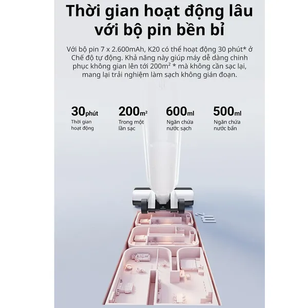 Máy Hút Bụi Lau Sàn Khô Và Ướt Đa Năng Dreame Mova K20