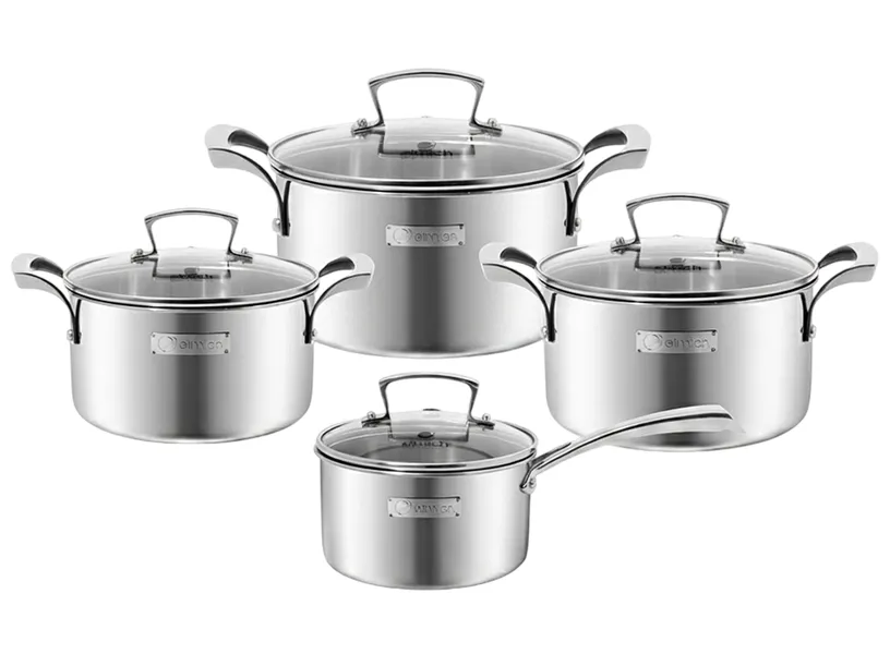 Bộ Nồi Inox Liền Khối Elmich Premium EL3100 Size 18,20,24 Quánh 16cm