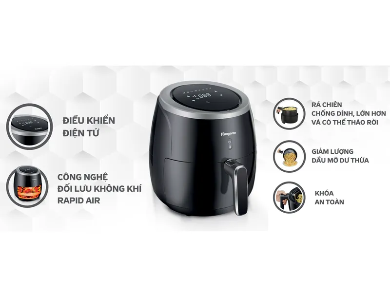 Nồi Chiên Không Dầu 5 Lít Kangaroo KG52AF1A