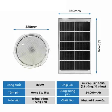 Đèn Năng Lượng Mặt Trời 300W Kitawa CE3300 1