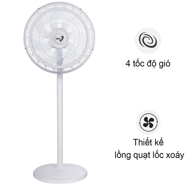 Quạt Đứng AsiaVina Turbo Decor - VY659691 - Màu Trắng