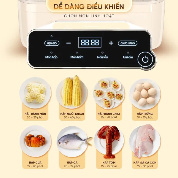 Nồi Hấp Điện Đa Năng Masuto MSSteam 14.5 Lít