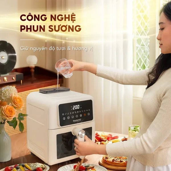 Nồi Chiên Không Dầu Phun Sương Hơi Nước Masuto MSKing 6.0 Lít