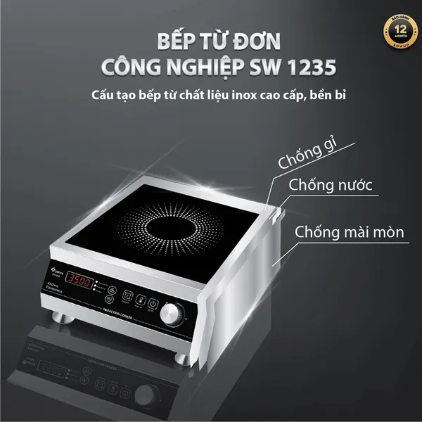 Bếp Từ Đơn Công Nghiệp Sowun SW 1235 3500W