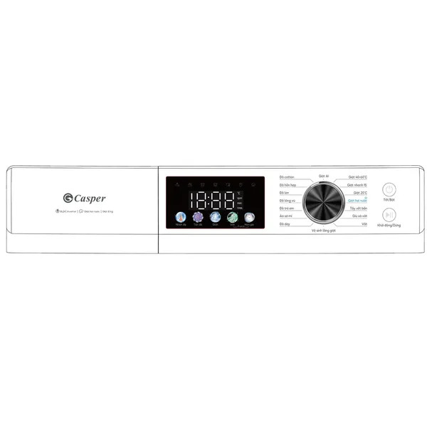 Máy Giặt Casper Inverter 8 Kg WF-D8VWR1