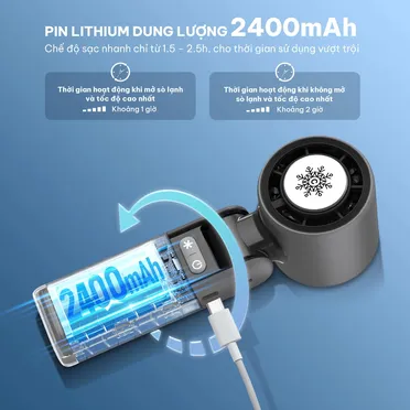Quạt Sạc Cầm Tay Có Sò Lạnh Comet CRF1302 10W 3