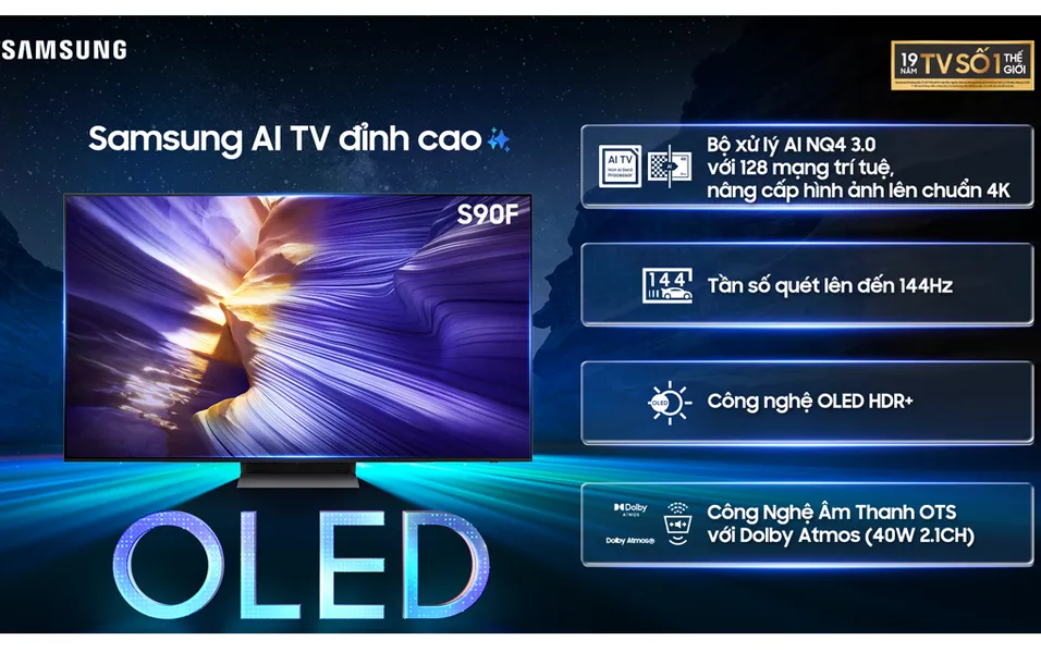 Smart Tivi Samsung OLED 4K Vision AI 65 Inch QA65S90F