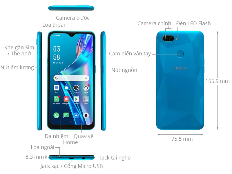 Điện thoại Oppo A12 (3+32GB)