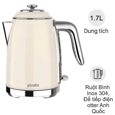 Ấm Đun Siêu Tốc Paveden PKT-1718BE 1.7 Lít
