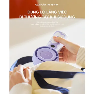 Quạt Cầm Tay Mini Lumias X6 PRO Màu Hồng 4