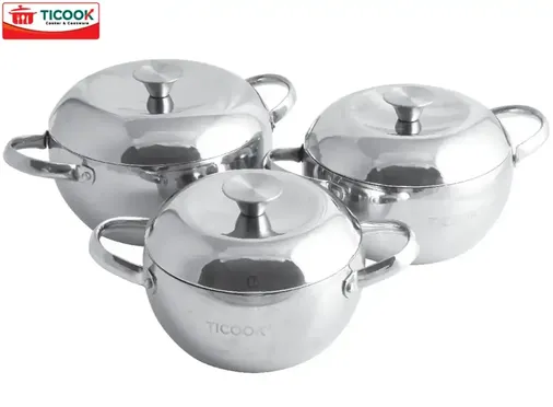 Bộ Nồi Táo Inox 304 Đáy Từ Ticook TK05