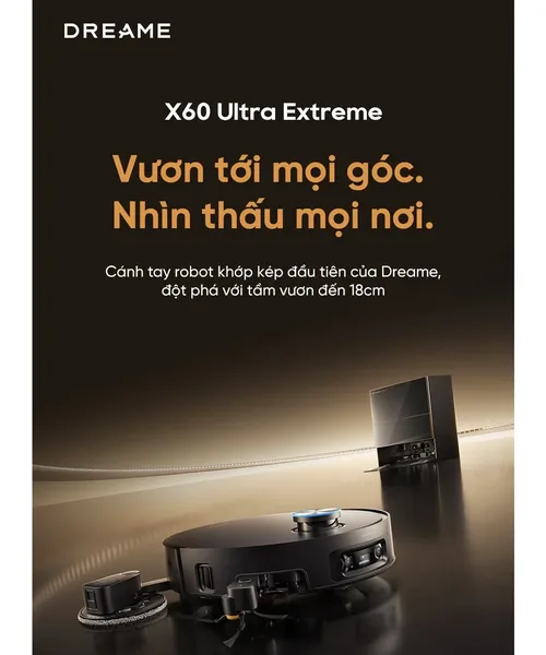 Robot Hút Bụi Lau Nhà Dreame X60 Ultra Extreme Màu Đen