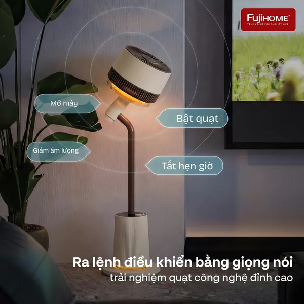 Quạt Tuần Hoàn Thông Minh, Ra Lệnh Giọng Nói Fujihome Luxury CFR01PRO-VOICE (Màu đen)