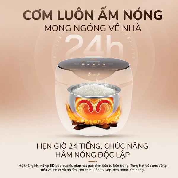 Nồi Cơm Điện Tử Unie URC612 1.2 Lít