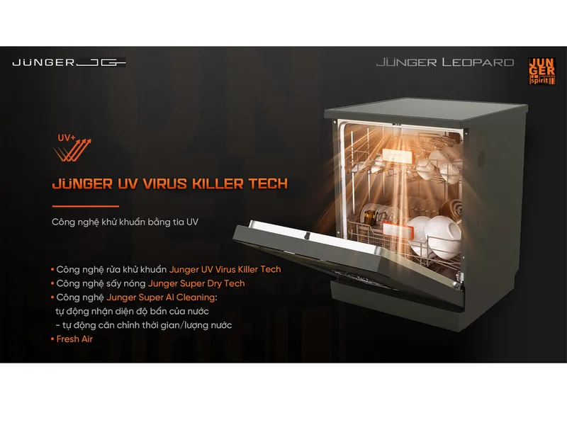 Máy Rửa Chén Junger Leopard-DWJ-163-MS - Xuất Xứ Thái Lan