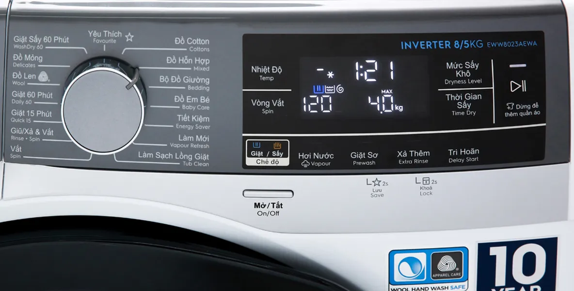 Máy Giặt Sấy Electrolux Inverter 8/5 Kg EWW8023AEWA