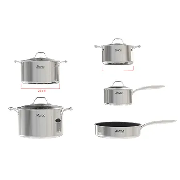 Bộ Nồi Chảo Inox 304 Cao Cấp Đa Lớp Sunhouse SHG700 0