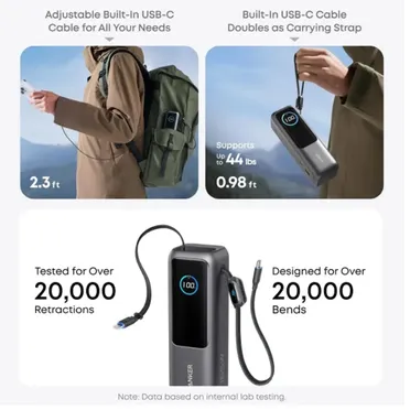 Pin dự phòng Anker 25.000mAh 165W tích hợp cáp rút gọn A1695 2