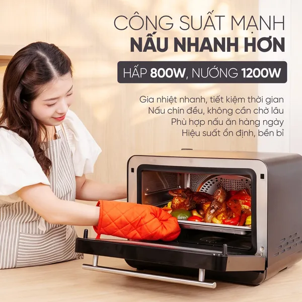 Nồi Chiên Không Dầu Kết Hợp Hấp Cao Cấp Magic Eco S-23