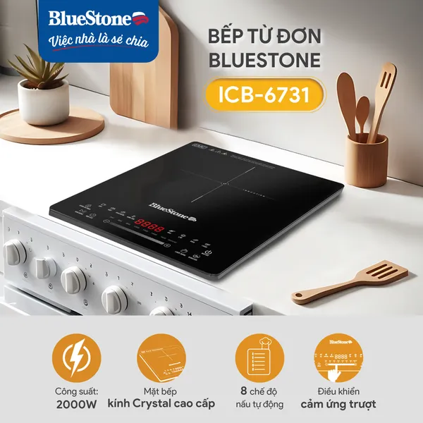 Bếp Từ Đơn Bluestone ICB-6731 2000W (Tặng Kèm Nồi)