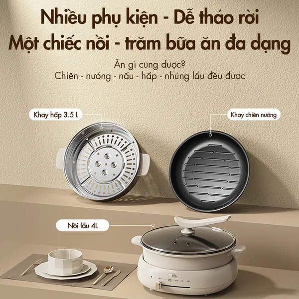 Nồi Lẩu Nướng Đa Năng Bear DHG-C40W2