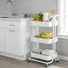 Kệ Xếp 3 Tầng Kim Loại Có Bánh Xe ECOSF3 Trắng
