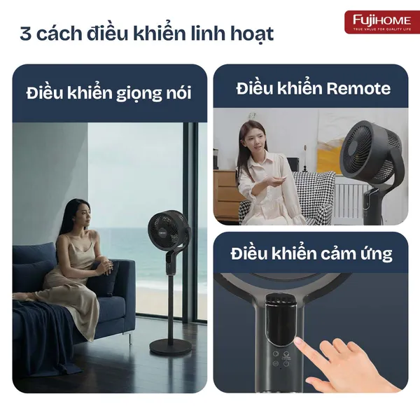 Quạt Tuần Hoàn Thông Minh, Ra Lệnh Giọng Nói Fujihome CFR04-Voice (Màu trắng)
