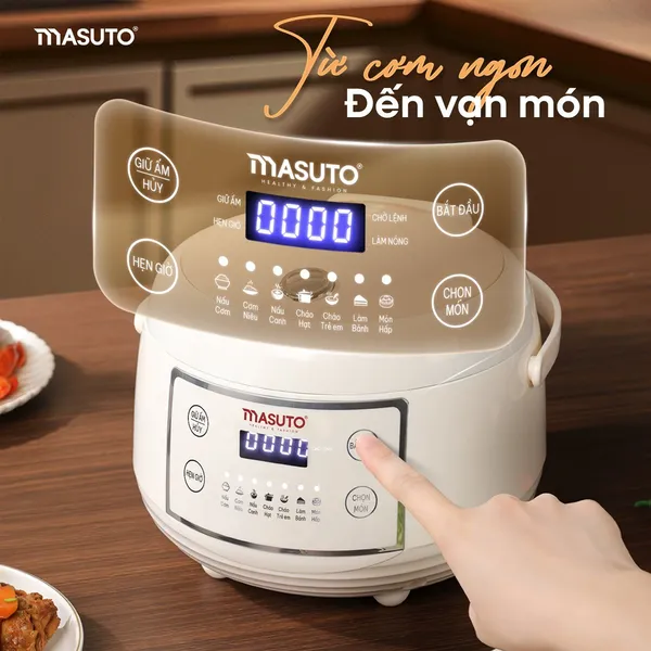 Nồi Cơm Điện Tử Masuto MSCookerAI 1.5 Lít Giọng Nói AI