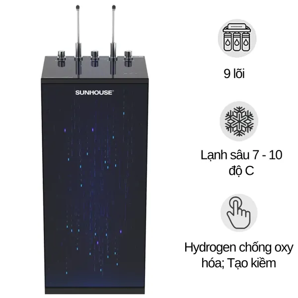 Máy lọc nước R.O nóng lạnh Sunhouse SHA76215CK 9 lõi